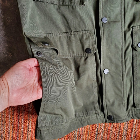 EUC Olive Green NO FADING Barn Chore Field Jacket S Andrew Marc Utility - Picture 14 of 15